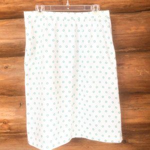 Donovan Galvani Vintage White with Green Polka Dot Bubbles Pencil Skirt Size 16